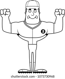 A cartoon baseball player looking angry.