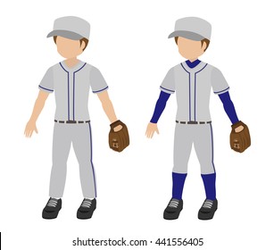 cartoon baseball player with uniform , isolated on white background vector