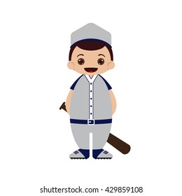 Cartoon baseball player vector illustration