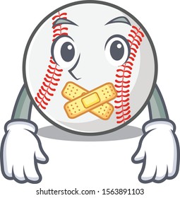 Cartoon baseball with in silent shape mascot