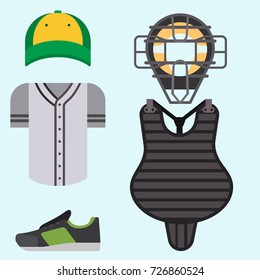 Cartoon baseball uniform player batting vector design american clothing shirt game athlete wear sport cloth.