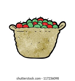 cesta de dibujos animados de manzanas