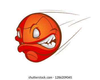 Cartoon basketball ball. Vector illustration on white background.