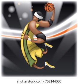 Cartoon basketball player