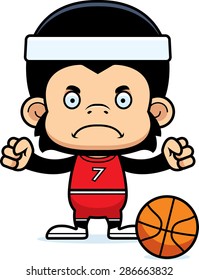 A cartoon basketball player chimpanzee looking angry.