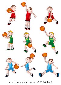 cartoon basketball player icon