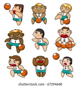cartoon basketball player icon