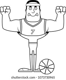 A cartoon basketball player looking angry.