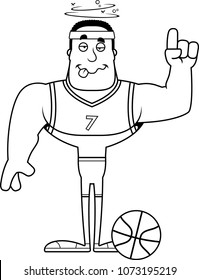 A cartoon basketball player looking drunk.