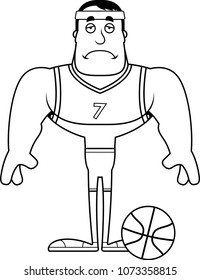 A cartoon basketball player looking sad.