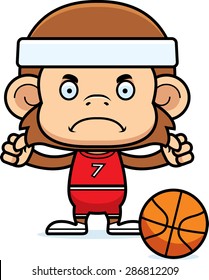 A cartoon basketball player monkey looking angry.