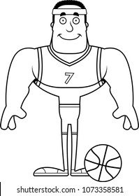 A cartoon basketball player smiling.