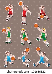 cartoon basketball player stickers