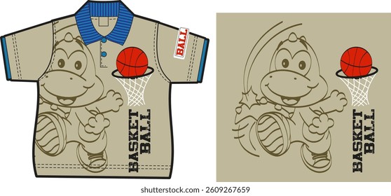 Cartoon Basketball Shirt Design kids
