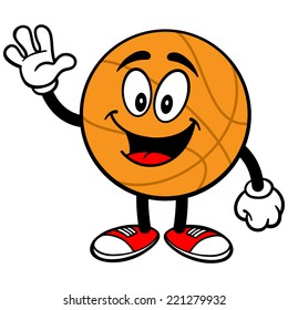 Cartoon Basketball Waving