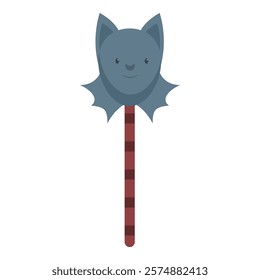 Cartoon bat decoration hanging on wooden stick for halloween party