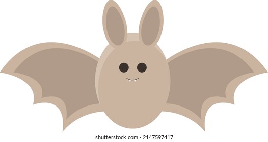 Cartoon bat flat illustration isolated