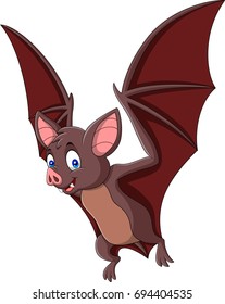 Cartoon bat fly isolated on white background