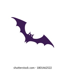 cartoon bat flying over white background, flat style, vector illustration
