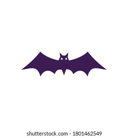 cartoon bat icon over white background, flat style, vector illustration