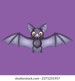 Cartoon bat isolated character design illustration