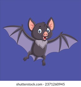 Cartoon bat isolated character design illustration