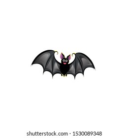 cartoon bat isolated on white