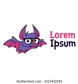 Cartoon Bat Logo - Super simple and well designed bat character logo with attractive pose, ideal as mobile app logo, game developer logo, web app, and many more.
