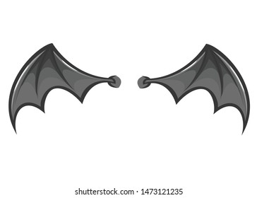 Cartoon bat or monster wings. Vector illustration