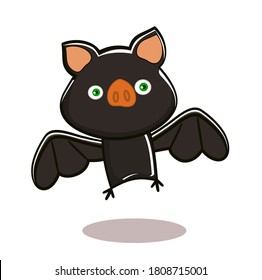 Cartoon Bat on white background