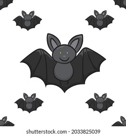 Cartoon Bat on white background, Halloween.