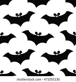 Cartoon bat. Seamless vector wallpaper