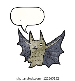 murciélago de caricatura con burbuja de habla