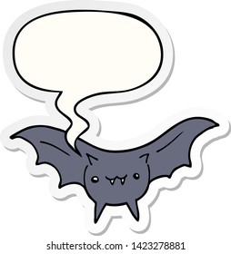 cartoon bat with speech bubble sticker