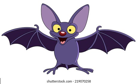 Cartoon bat spreading his wings