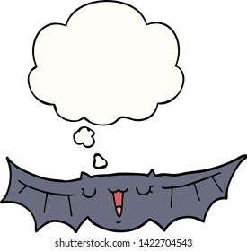 Cartoon-Fledermaus mit Gedankenblase