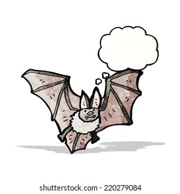 cartoon bat with thought bubble