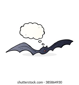murciélago de caricatura con burbuja de pensamiento