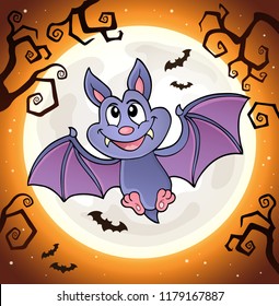 Imagen 1 del tema del murciélago de dibujos animados - ilustración vectorial eps10.
