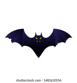 cartoon  bat vampire flying. template for the Halloween. Mystical illustration. Vector bat vampire logo