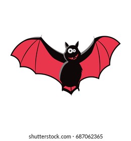 Cartoon bat. Vector illustration.
