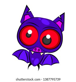 Cartoon Bat Vector Illustration . Logo For Your Needs