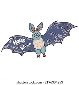 Cartoon Bat. Ilustración vectorial sobre fondo blanco.