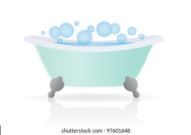 Cartoon Bath. Vector illustration on white background