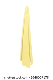Cartoon bathroom element. Yellow color towel. Bath time in flat style vector illustration. Mockup for web design isolated on white background