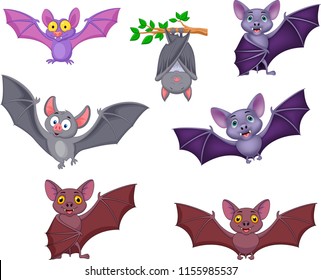 Cartoon bats collection set