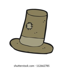 cartoon battered old top hat