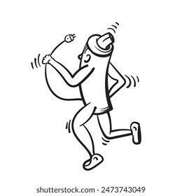 Batería de cartón con enchufe del cargador funcionando, Ilustración vectorial