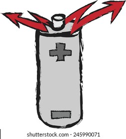 cartoon battery, vector