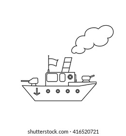 Cartoon battleship